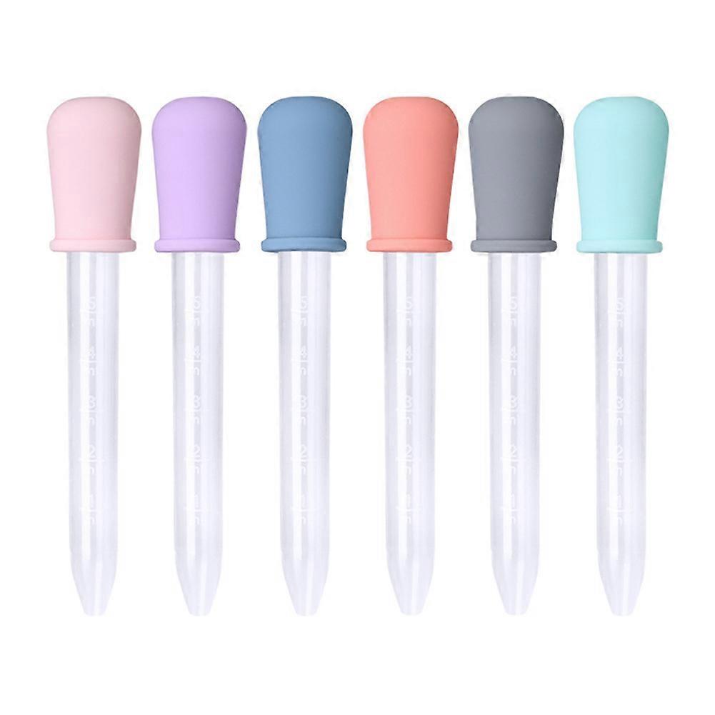 6pcs Scale Liquid Dropper With Silicone Soft Suction Ball For Baby Feeding