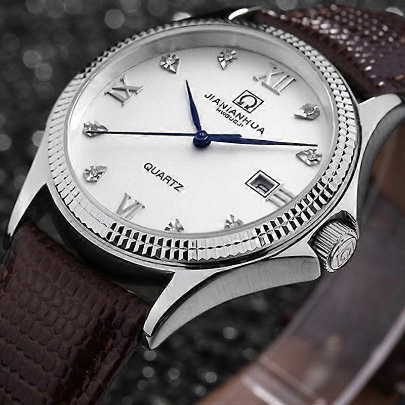 Moda iş su geçirmez diş çiçek kemer kuvars erkek izle