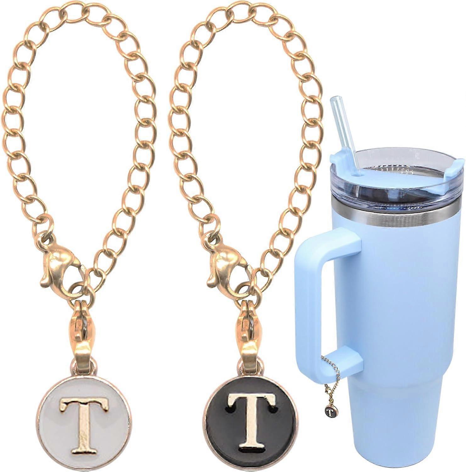 Písmeno přívěsek doplňky pro Stanley Cup, 2PCS ID počáteční písmeno přívěsek Personalizované pro Stanley Tumbler Cup identifikační rukojeť písmeno přívěsky
