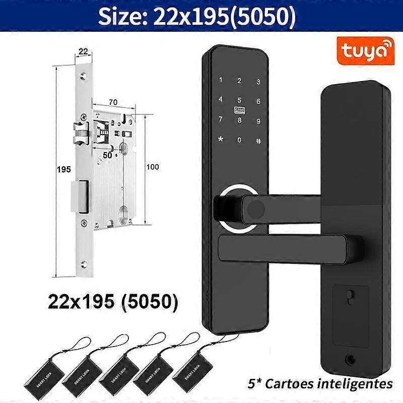 Digital Electronic Door Lock Black Smart Door Lock App Remote Unlocking Keyless Lock Fingerprint Door Lock for Home