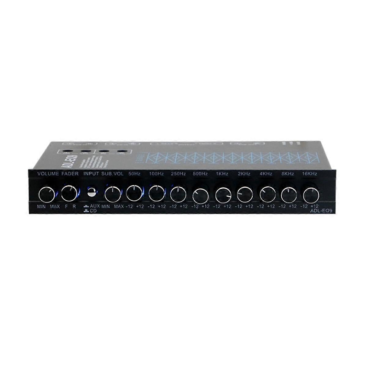 9 Band Equalizer High Performance 9 Equalization Bands 12V DC for Boat RV Car Metal with CD AUX Inp