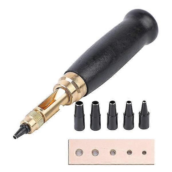 Adjustable Screw Punch with 6 Tip Sizes for Leather and Paper Craft