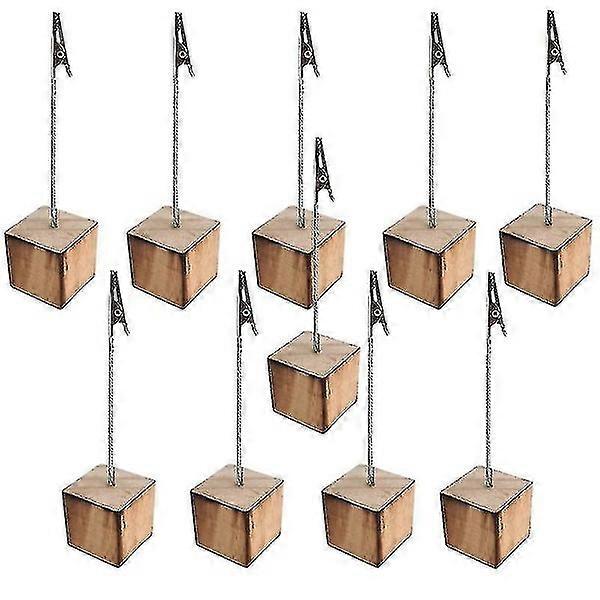 Kartenhalter aus Holz mit Eisenclip - 10er-Set
