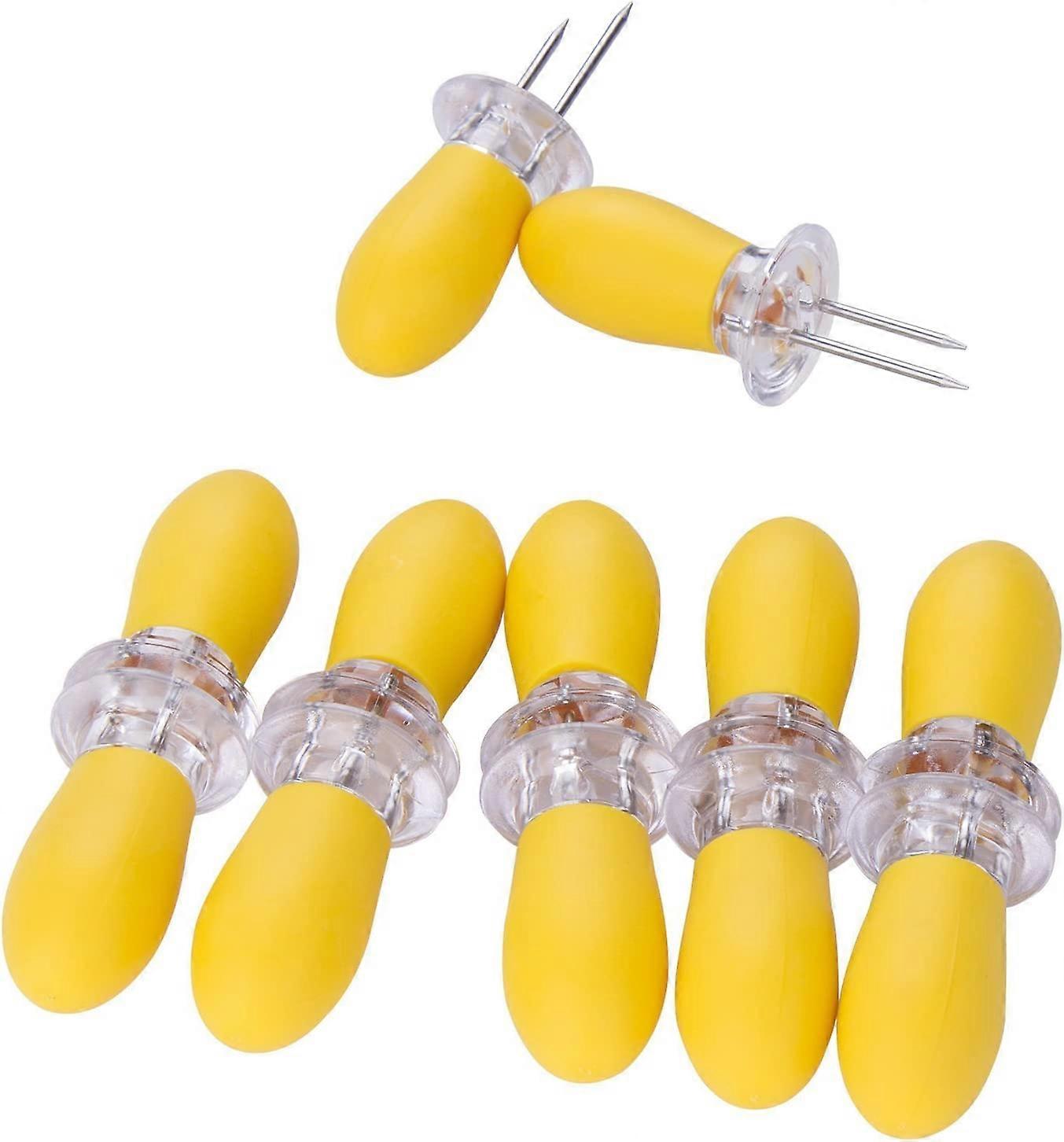 12PCS BBQ Corn Cob Skewers Stainless Kitchen Fruit Forks