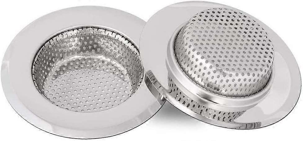 2Pcs Kitchen Bathroom Sink Strainer, Stainless Steel Drain Filter