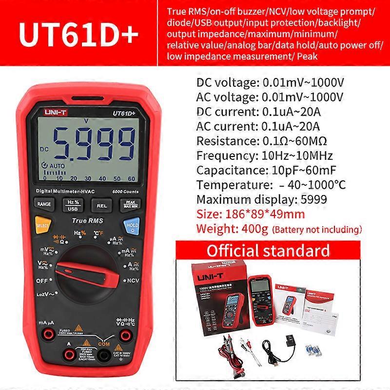 UNI-T Digital Multimeter UT61E Plus Series True RMS 1000V Auto Range Handheld Professional Tester Voltmeter multimeterAC/DC