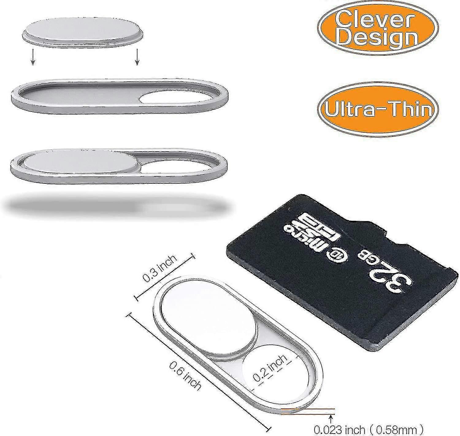 Webcam Cover Slide, Ultra-thin Metal Web Camera Cover