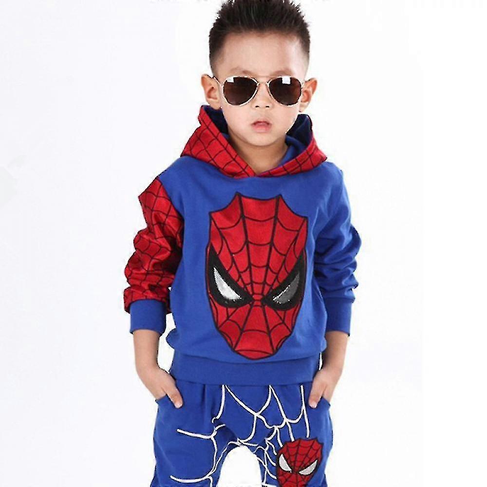 Kid Boy Spiderman Trainingsanzug Hoodie Sweatshirt Hose Set Outfit Kleidung Blau 4-5 Years