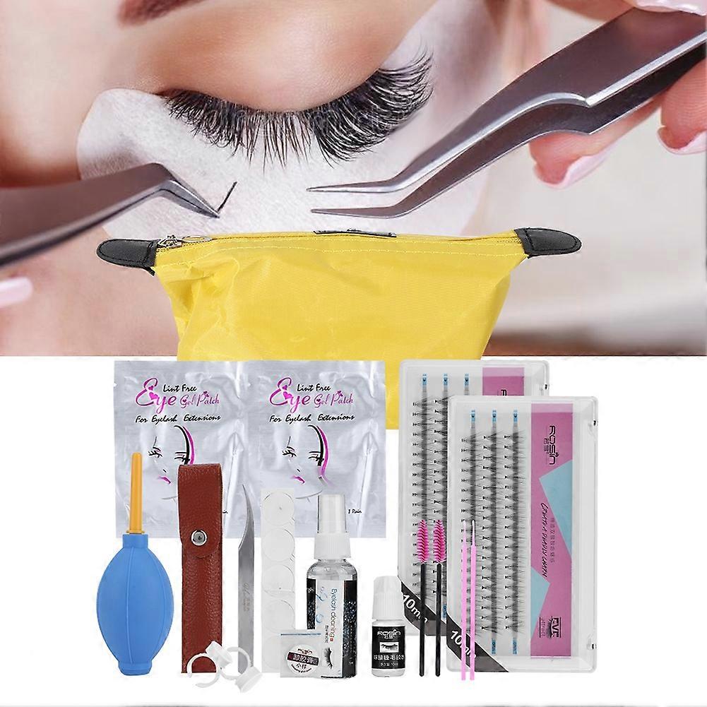 Eyelashes Grafting Tool Set Eyelash Extension Glue Tweezer False Eyelash Kit (10mm+10mm)
