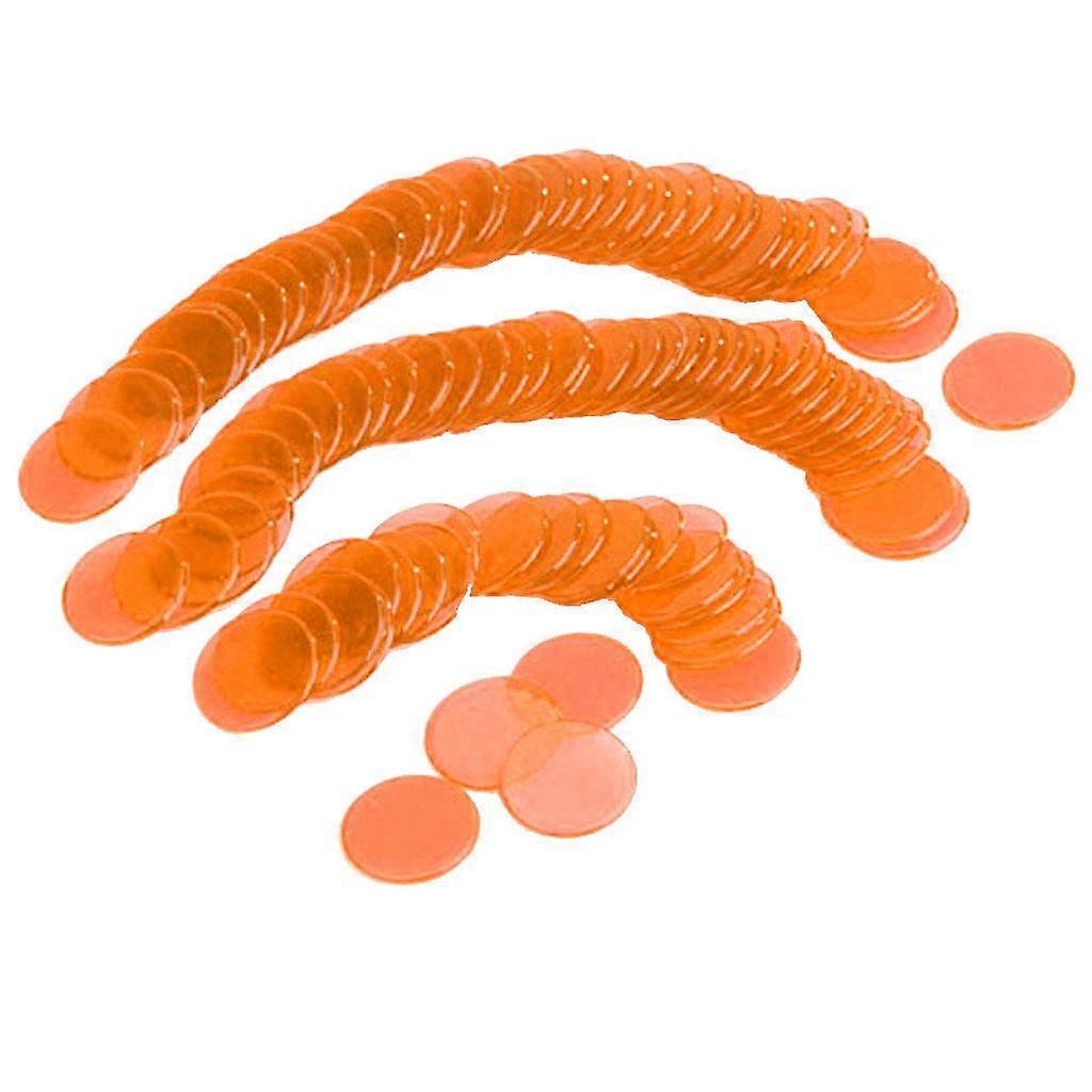 100pcs Orange Plastic Bingo Chips 3cm