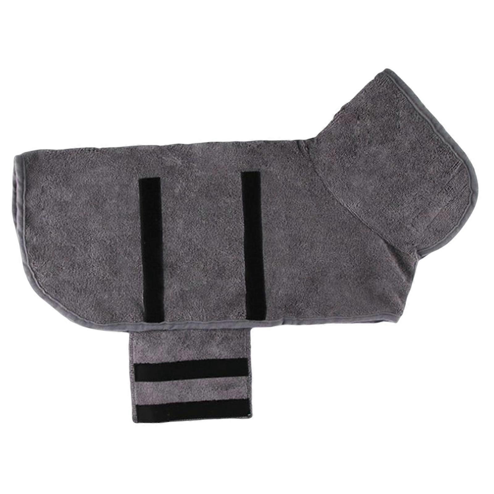 Dog Bathrobe Towel Soft Super Fast Dry Absorbent Dog Bath Towel for Drying Grey L