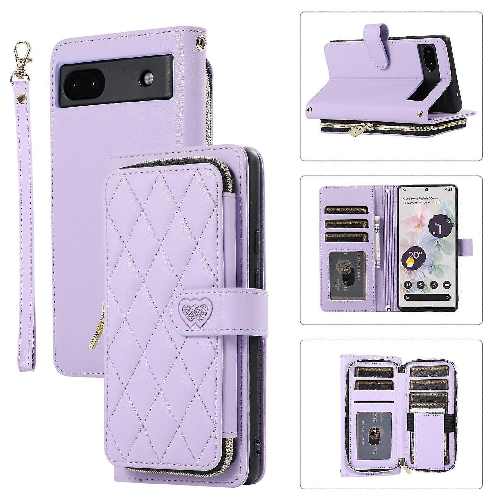 Zipper Wallet Leather Case For Google Pixel 6a