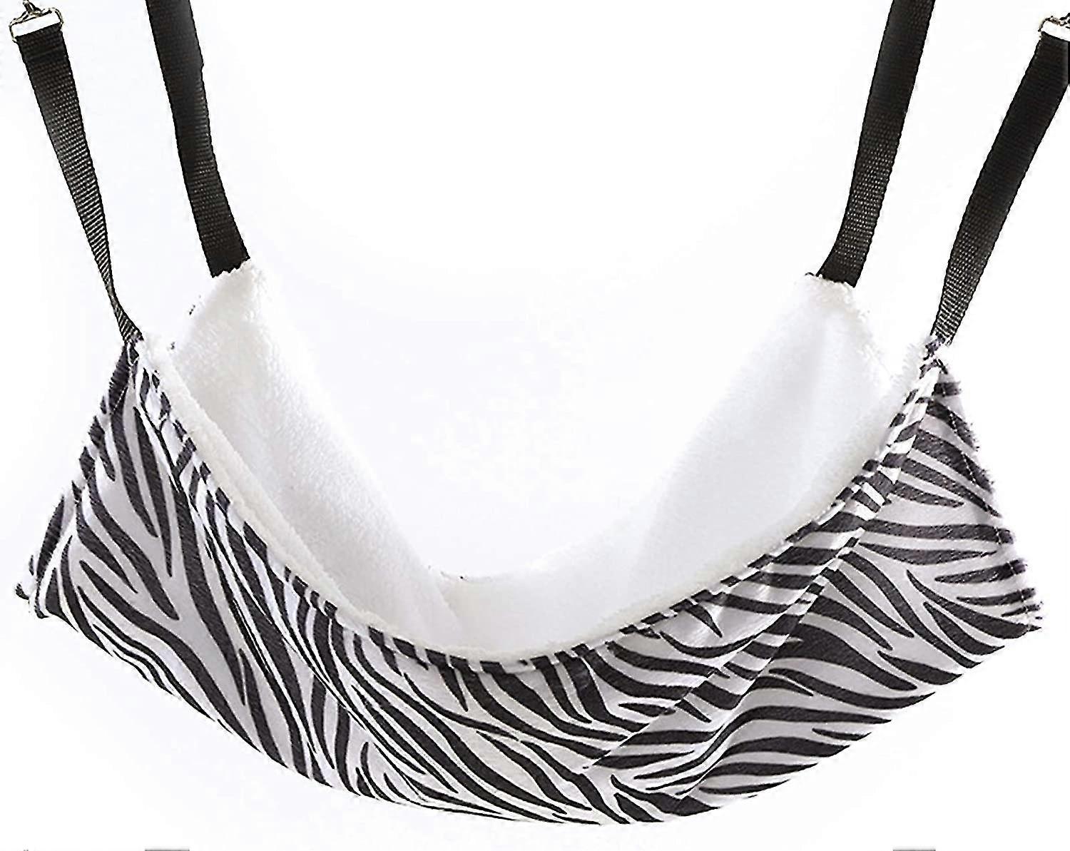 Zebra Strips Print Hammock Hanging Bed For Small Pets
