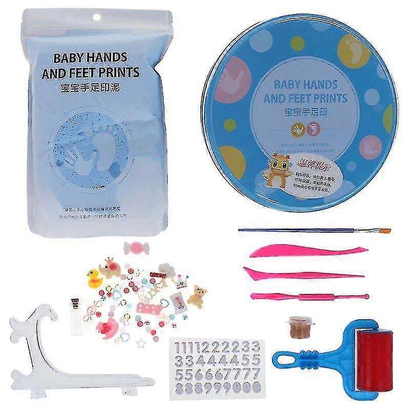 1 Set Ink Pad Diy Footprint Handprint Baby Newborn Memory Commemorative Gifts Souvenir Children Storage Box Case Colorful 900c_s