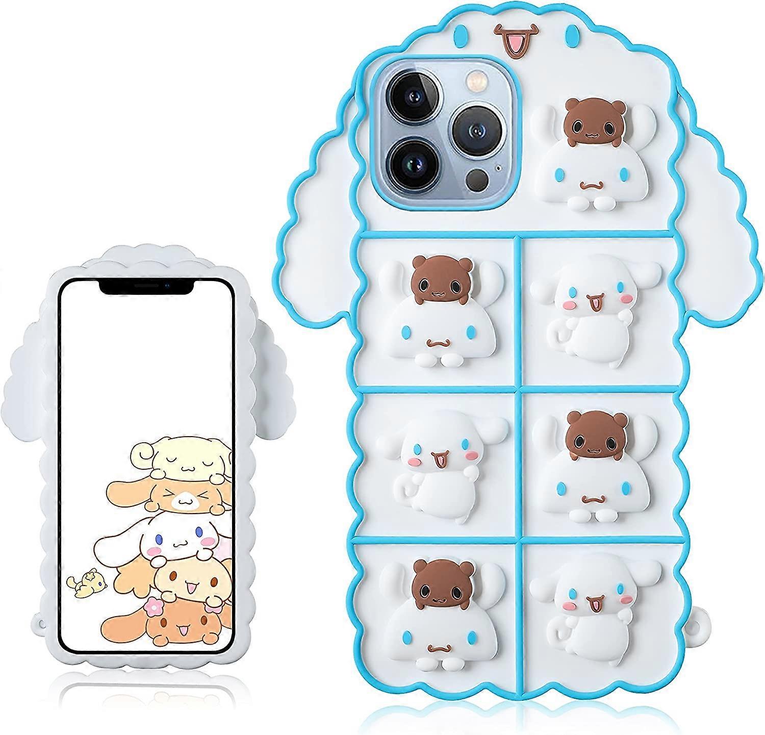 Trendy Fun for iPhone 13/13 Pro Case,Silicone Aesthetic Cartoon