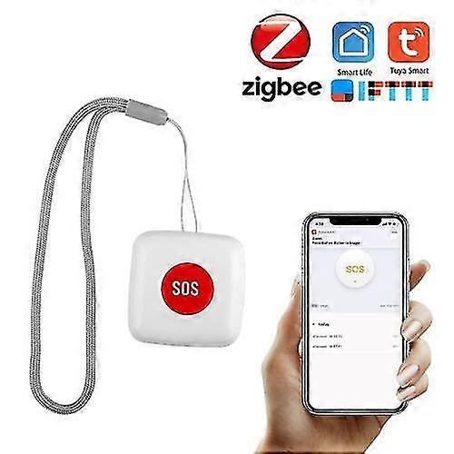 Tuya Zigbee Wireless Remote Call Button SOS/Emergency Button Caregiver Pager for Bed/Chair/Floor Mat