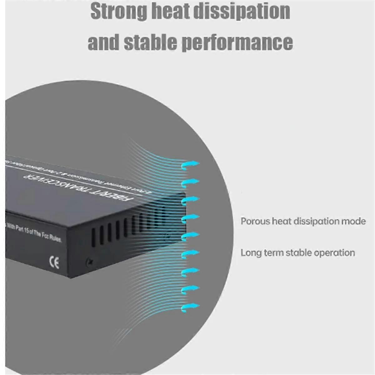 Gigabit Ethernet Fiber Switch SC Singlemode 20KM 2 SC Fiber 4 RJ45 Port 100/1000M Fiber Optical Media Converter EU Plug