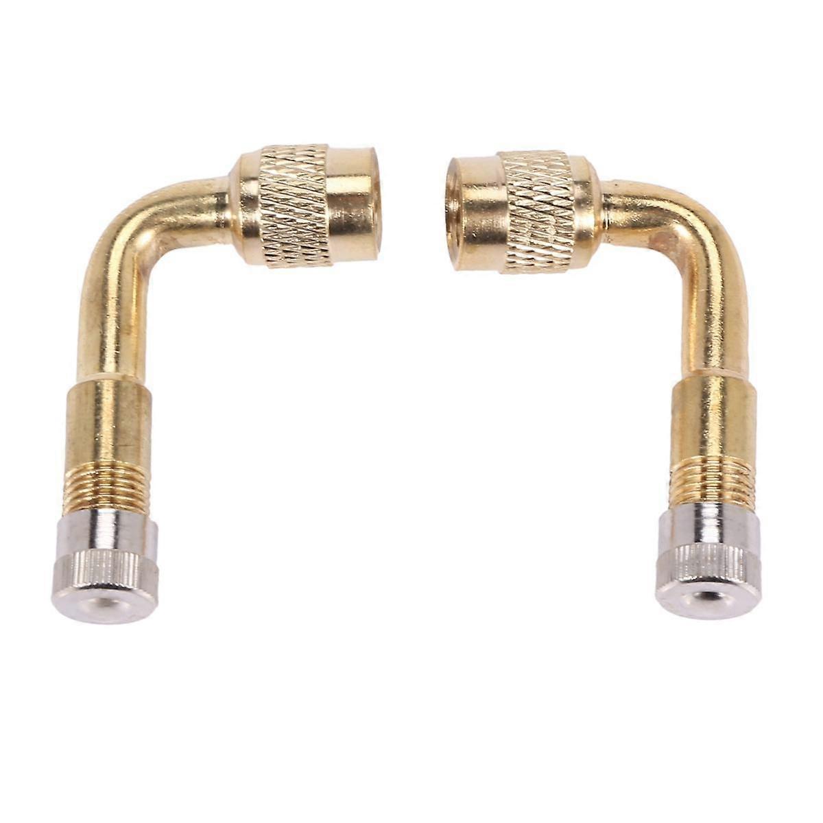 2pcs Valve Extension Valve Extension Adapter Tire 90 Degree Bent Metal Angle for Bicycle Motorcycle Scooter