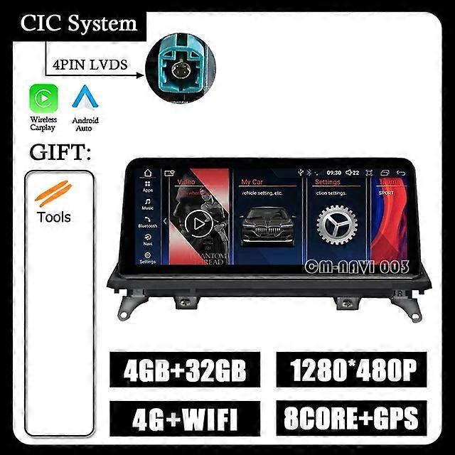 Bil Intelligent System Android 13 För BMW X5 E70 X6 E71 2007 - 2013 CCC CIC 10,25" Trådlös Carplay Android Auto Navigation GPS