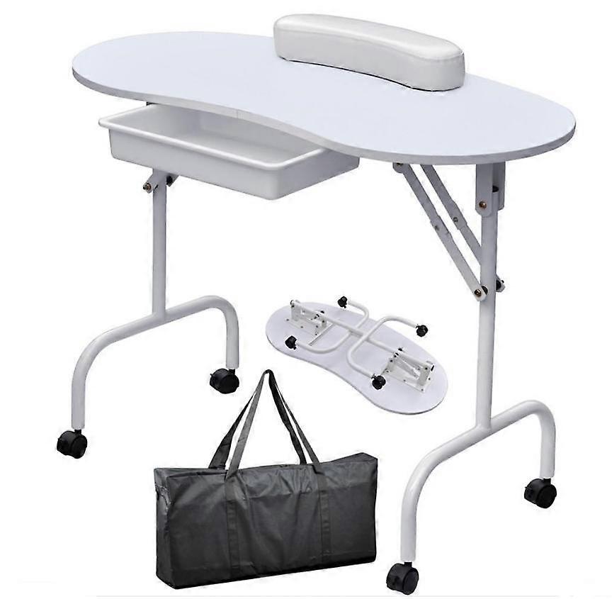 طاولة مانيكير قابلة للطي مع درج وسادة المعصم وحقيبة حمل