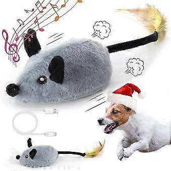 Fake Mouse Moving Dog Toy with Automatic Sensor, Dog Mouse Toy with Realistic Sound & Extended Tail