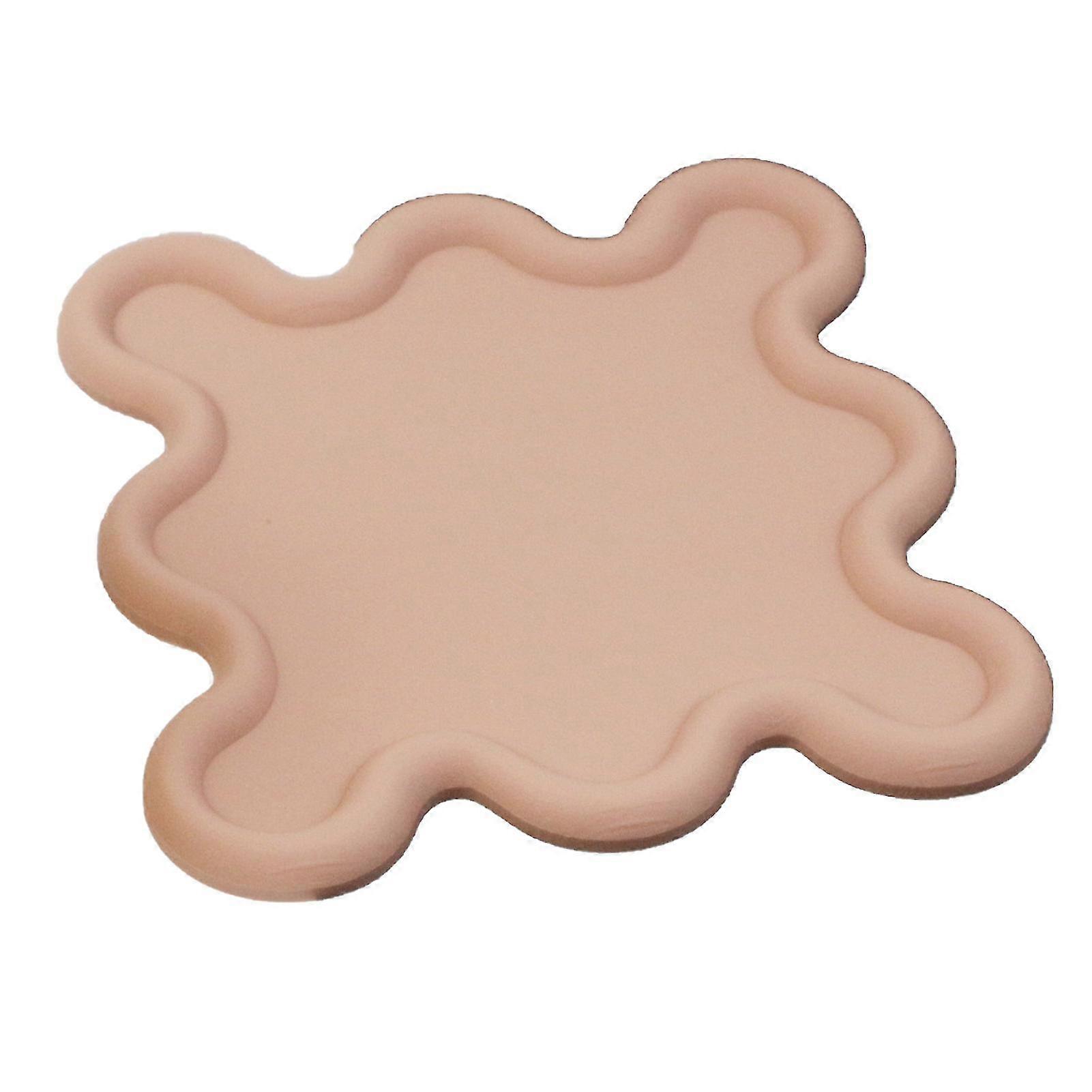 Brown PVC Soft Rubber Coaster Heat Insulation Cup Mat
