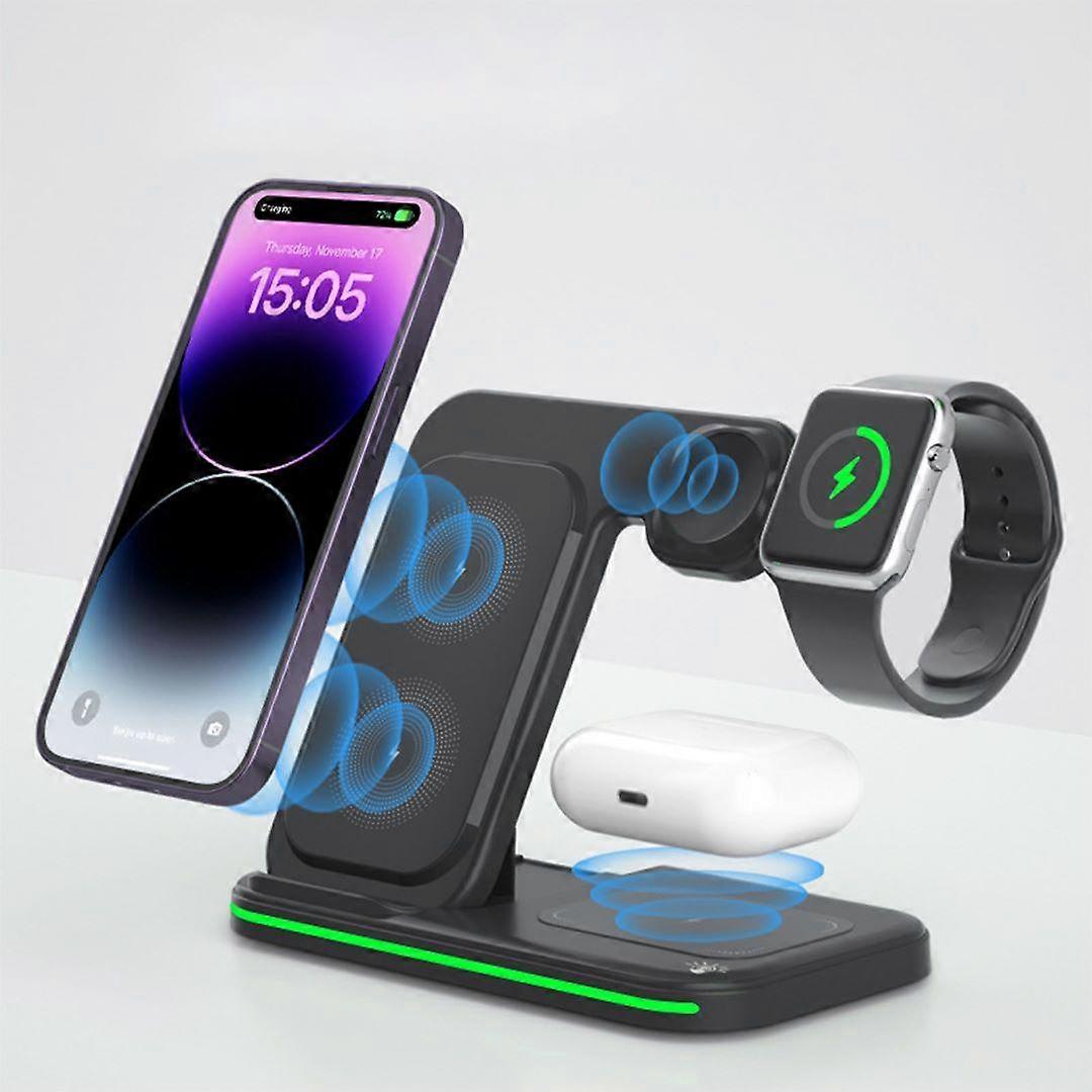 Wireless Charging Station,3 in 1 Fast Wireless Charger for iWatch Series SE/7/6/5/4/3/2,AirPods 2/pro 1,Compatible with iPhone