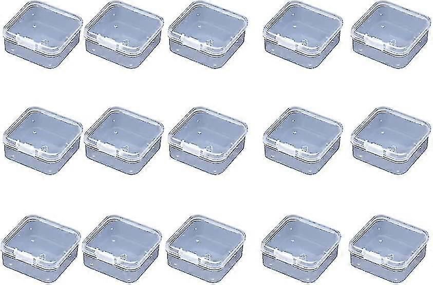 صندوق تخزين مربع بلاستيكي شفاف مع غطاء (5.5 × 5.5 سم) 12 قطعة (2 سم مكعب)