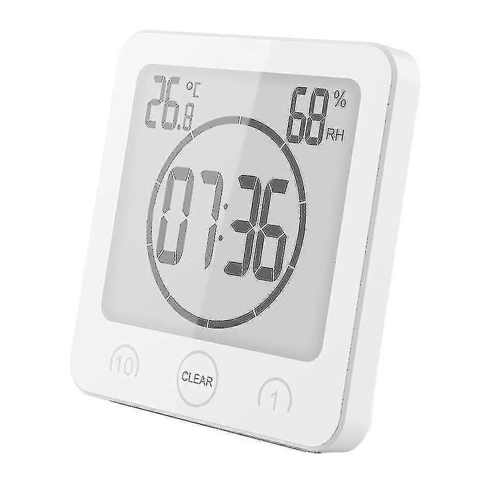 Bathroom Clock, Waterproof Touch Control Shower Clock, Lcd Digital Alarm, Hygrometer Thermometer, Countdown Timer, Battery Powered, For Kitchen Makeup