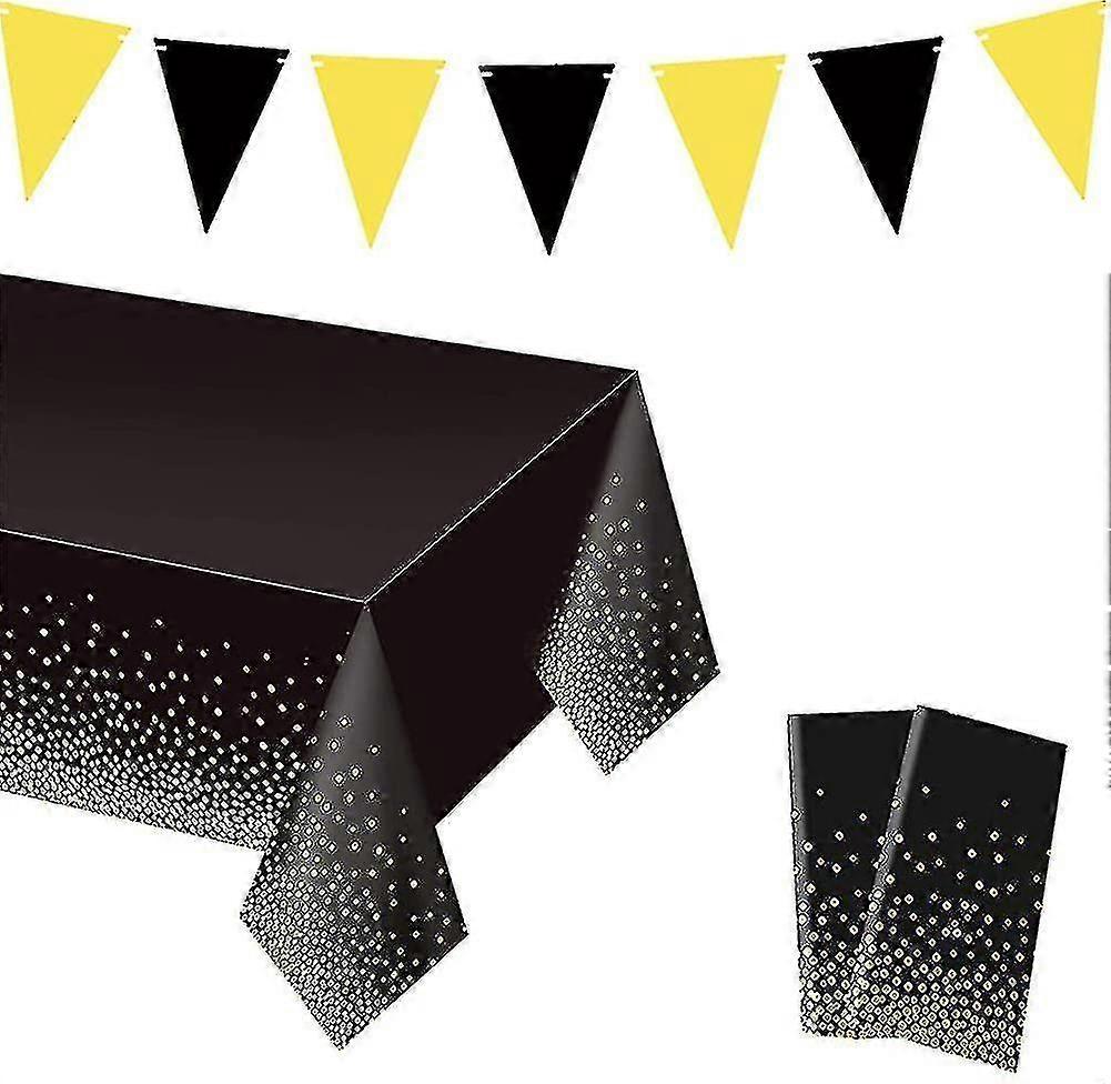 2 Pieces Disposable Tablecloths, Rectangular Party Tablecloths With White