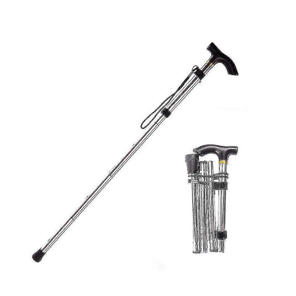 Folding Cane, Adjustable Mobile Auxiliary Non-Slip Canered