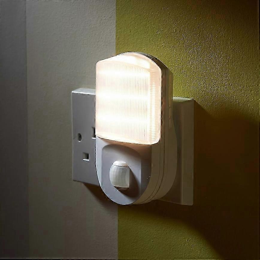 Plug In  Motion Sensor Hallway Plug Socket LED Night Light UK Plug 3000K Warm
