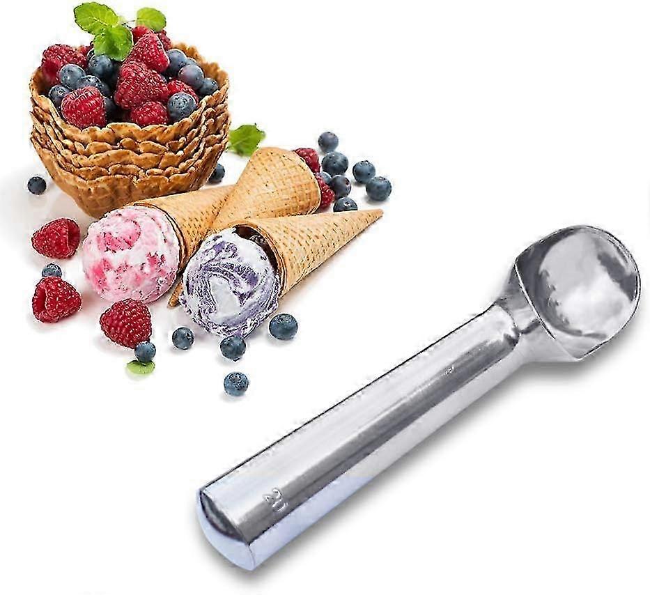 Set of 3 stainless steel ice cream scoops, heat conductive handle, non-stick and easy to use, simple one-piece aluminum design, easy to release