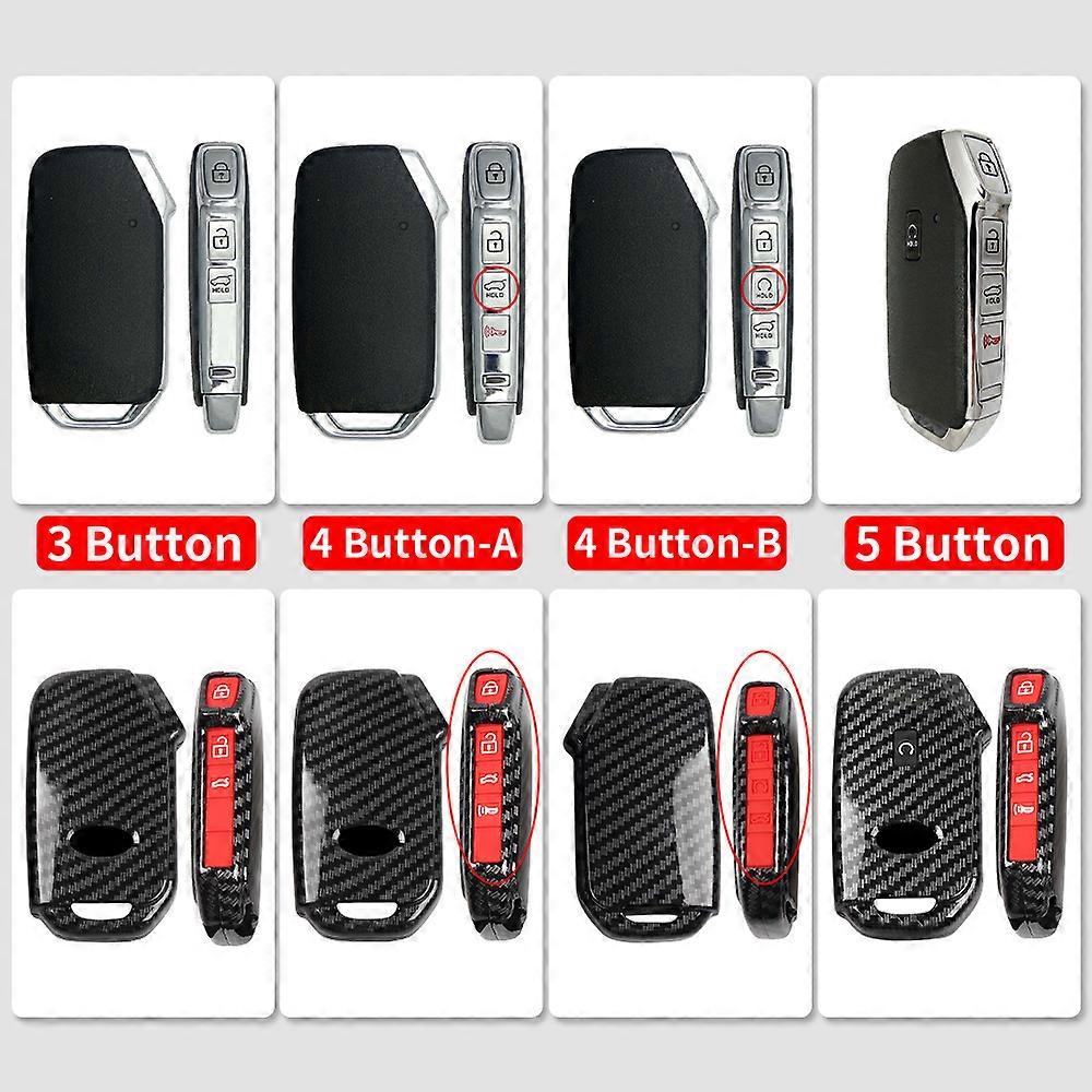 Funda Para Llave KIA Compatible Con Soul, Niro, Sportage – TPU, Diseño Fibra De Carbono, Color Rojo