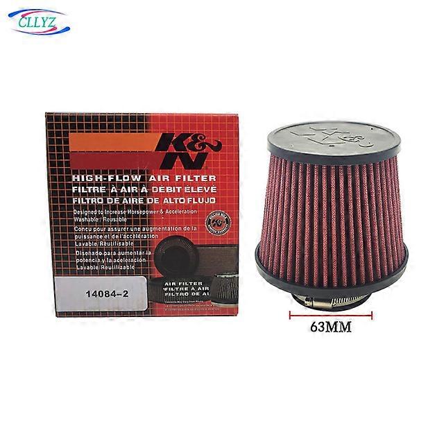 CLLYZ Car Air Filter Universal 63/70/76MM K& N High Flow Cone Air Intake Filter Induction Kit Washable 14084-2