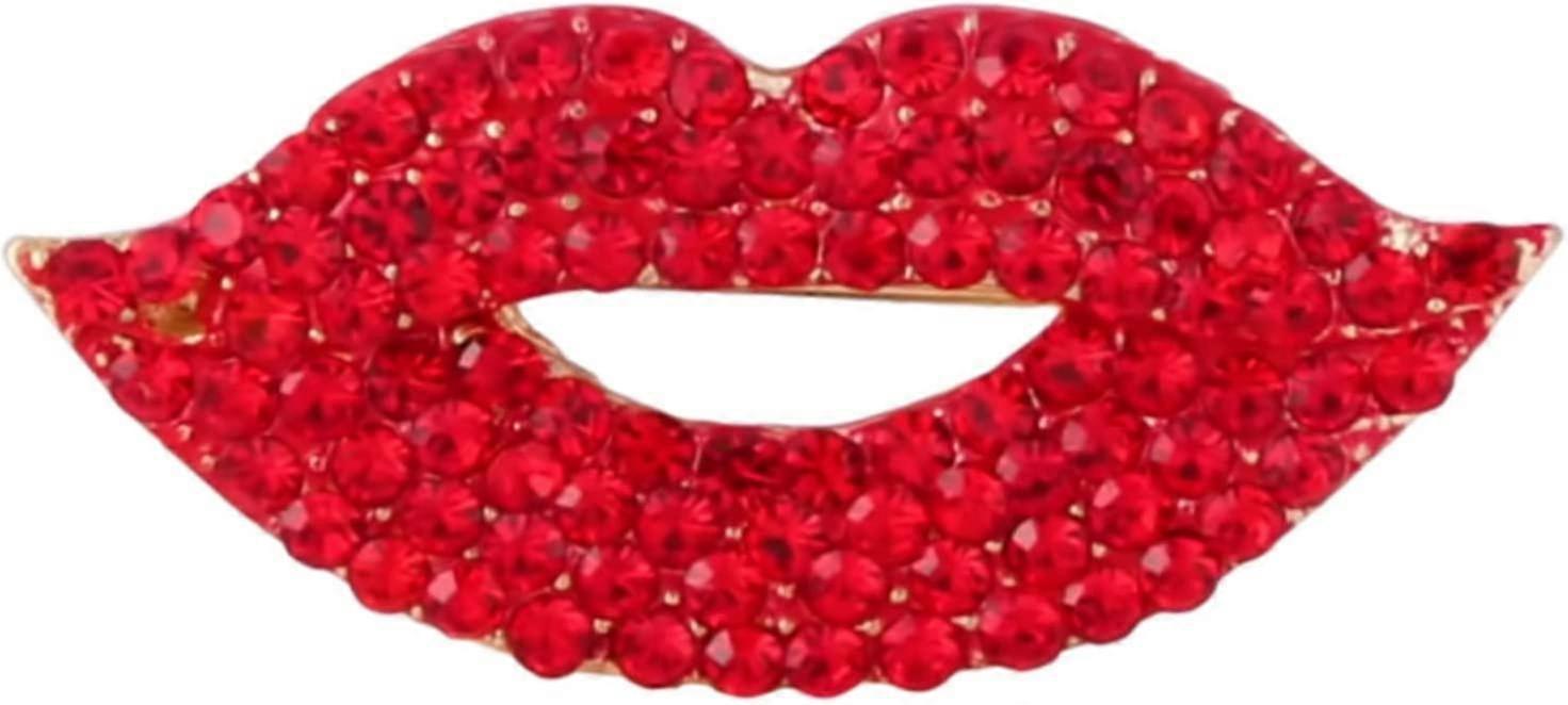 Women's Crystal Lip Brooch Pins