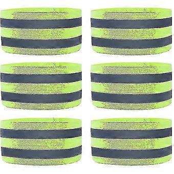 6pcs Double Reflective Bands, Reflective Safety Bracelet Adjustable Ve