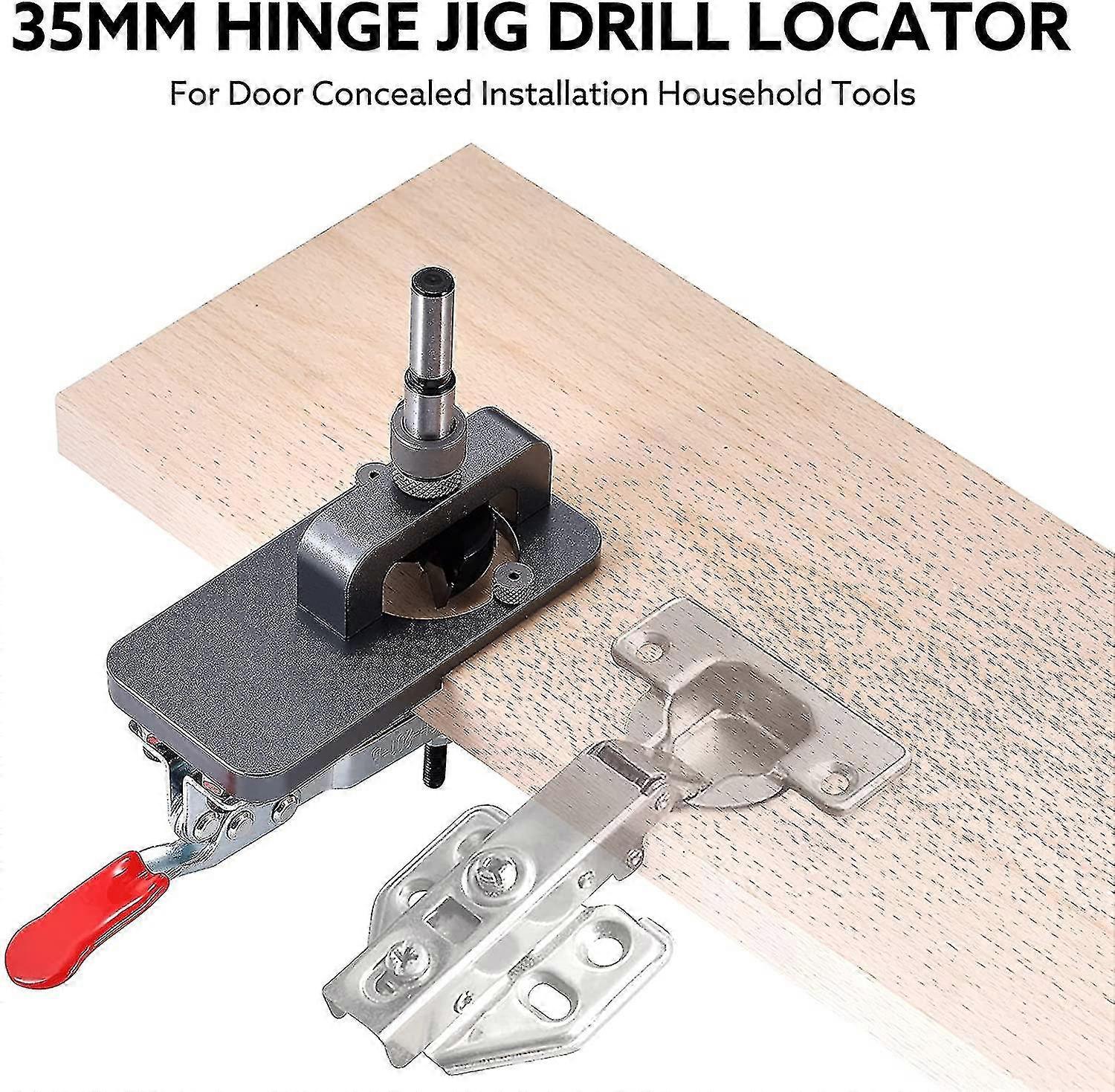 Hinge Jig 35mm Hole Opener, 35mm Cabinet Hinge Jig Drilling Hole Puncher Accurate