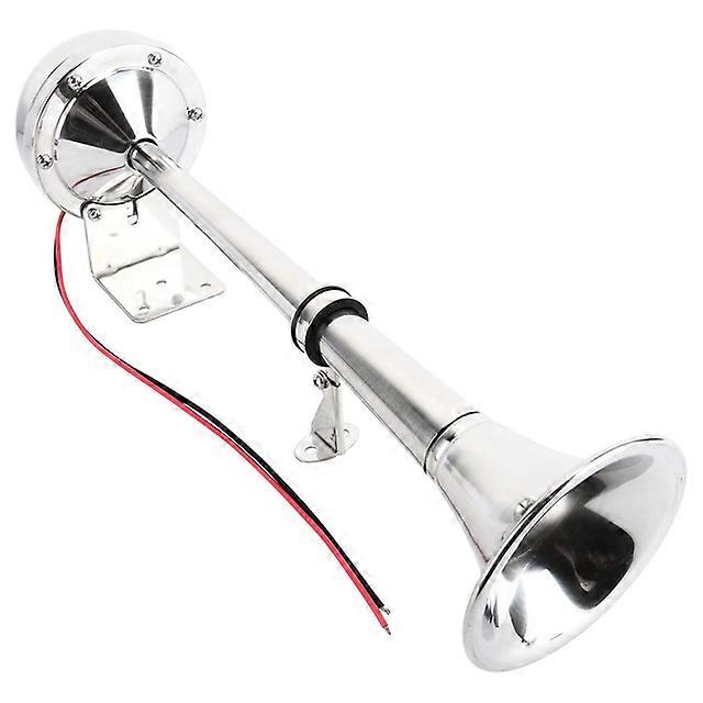 12V Car Horn Marine Boat Stainless Steel Dual Trumpet Electric Horn with Mounting Bracket for Ship Sailboat Yacht Car Trucks