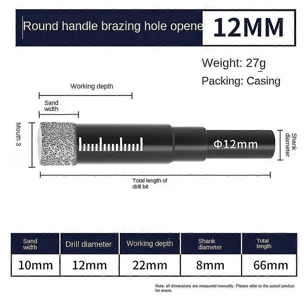 Black Diamond Drill Bits Set Compatible Granite Ceramic 5/6/8/10/12/14/16mm