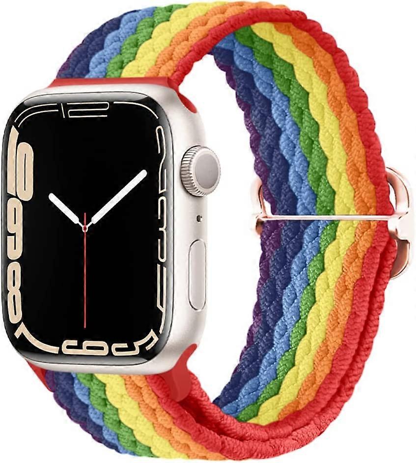 Strap Compatible with Apple Watch Band 41mm 40mm 38mm, Adjustable Elastic Nylon Braided Sport Wristbands for iWatch Series 7 6 5 4 3 2 1 SE Replacemen