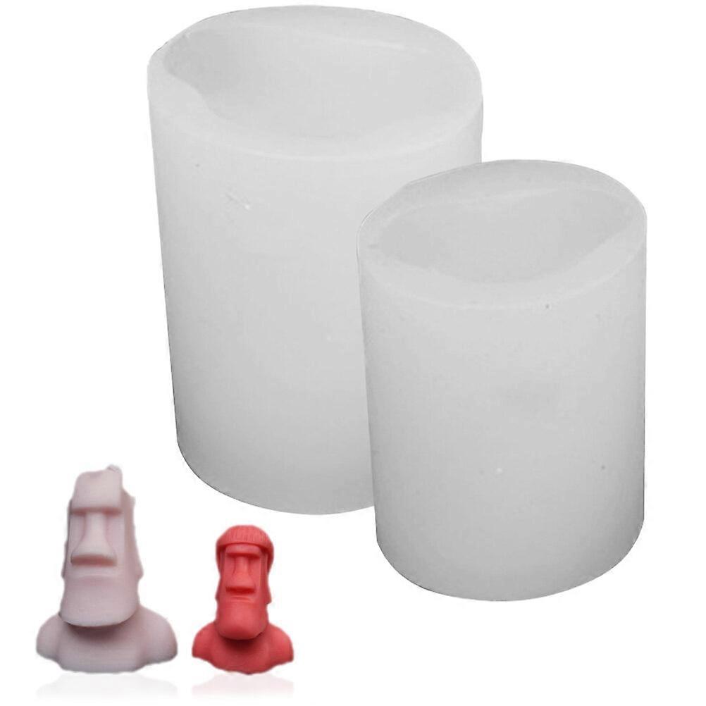 2pcs Easter Island Statues Candle Molds Silicone Soap Molds DIY Epoxy Casting Resin Mold