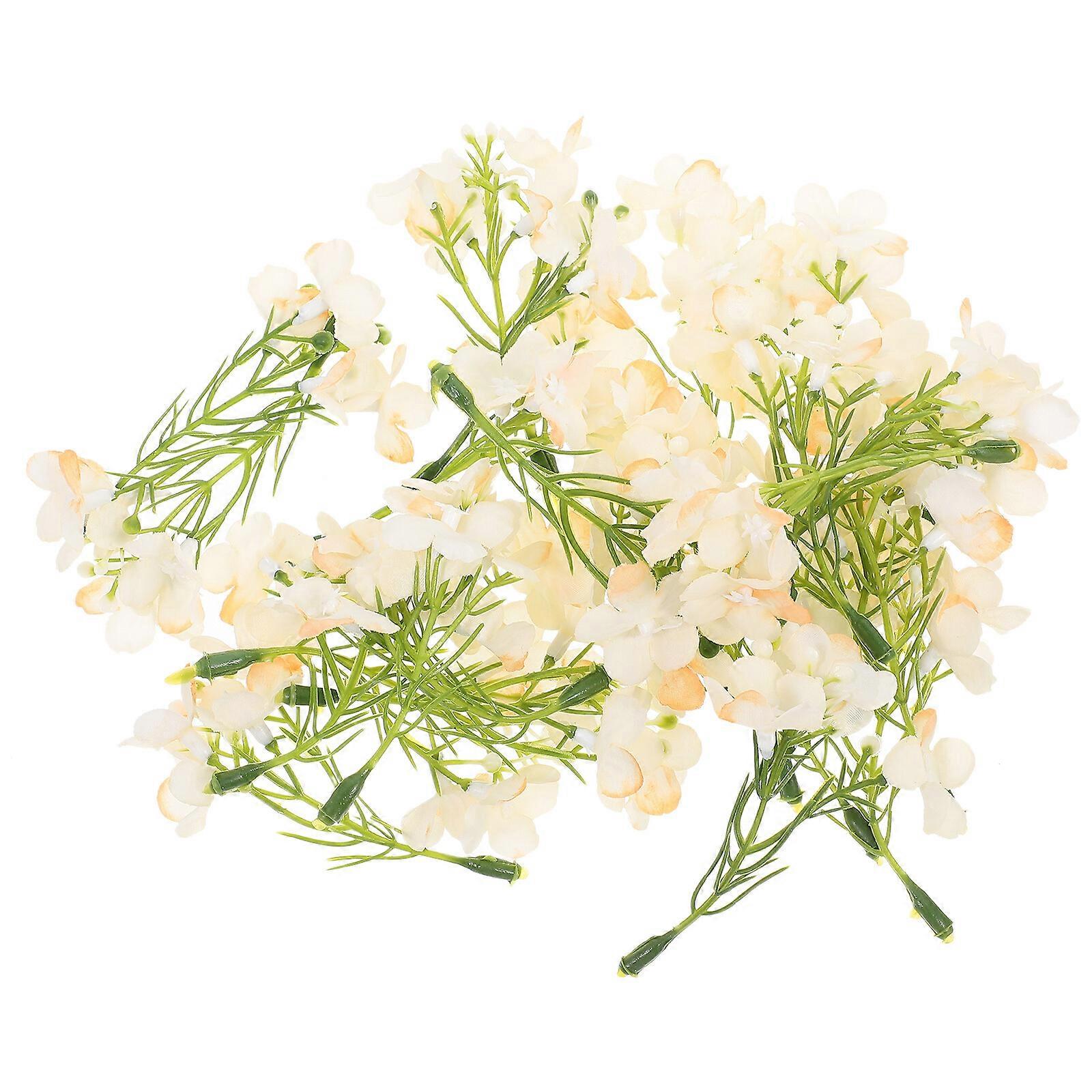 20pcs Artificial Hydrangea Picks Realistic Silk Small Hydrangea Flowers Picks for DIY