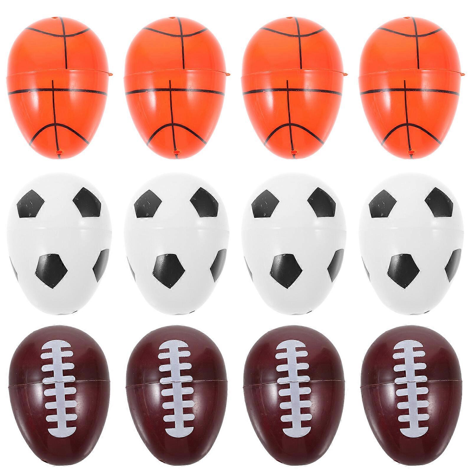 12pcs Easter Sport Eggs Openable Easter Egg Box Candy Box Party Favors Storage Gift Box