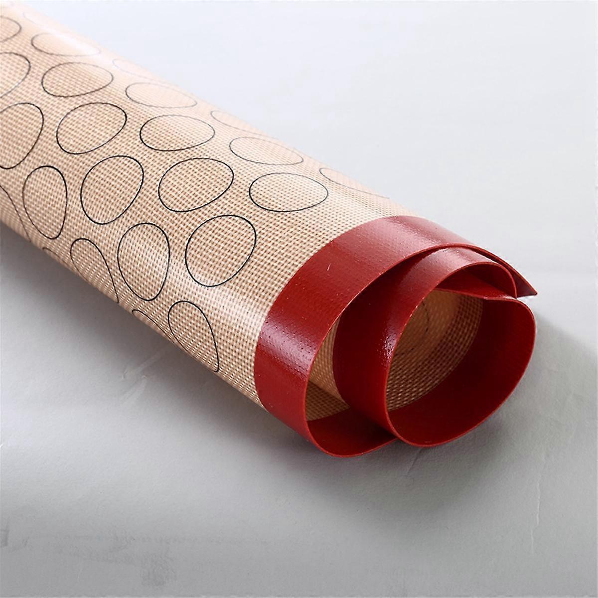 2Pcs Silicone Macaron Baking Mat - for Bake Pans - Macaroon/Pastry/Cookie Making - Professional Grade Nonstick(Red)