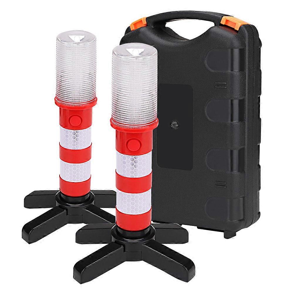 1 Set LED Emergency Roadside Flares Detachable Stand Beacon Safety Strobe Light