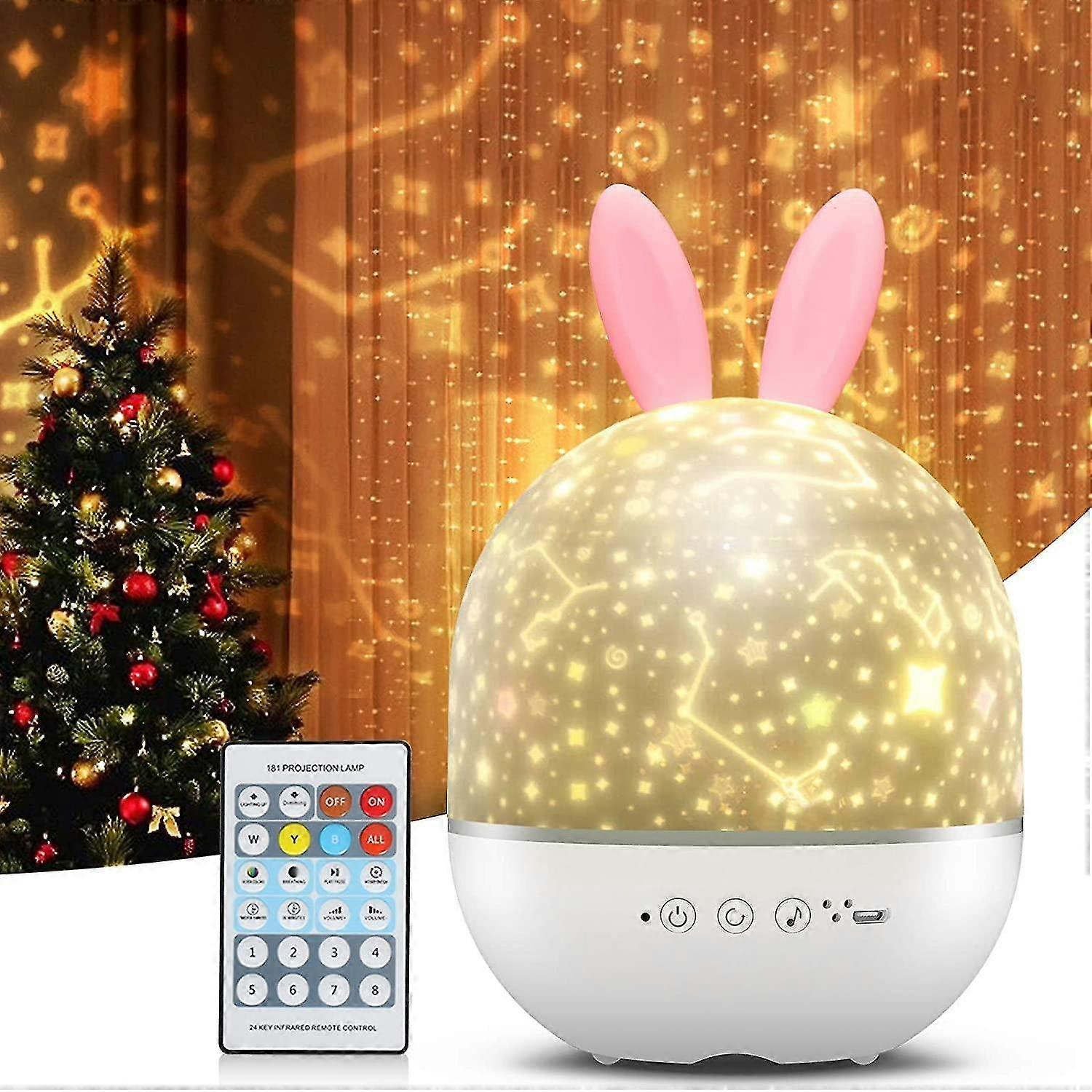Star Light Projector Night Light With Music,galaxy Projector With 6 Projector Films/360 Rotation/timer/8 Optional Pure Music Play/8 Adjustable Brightn