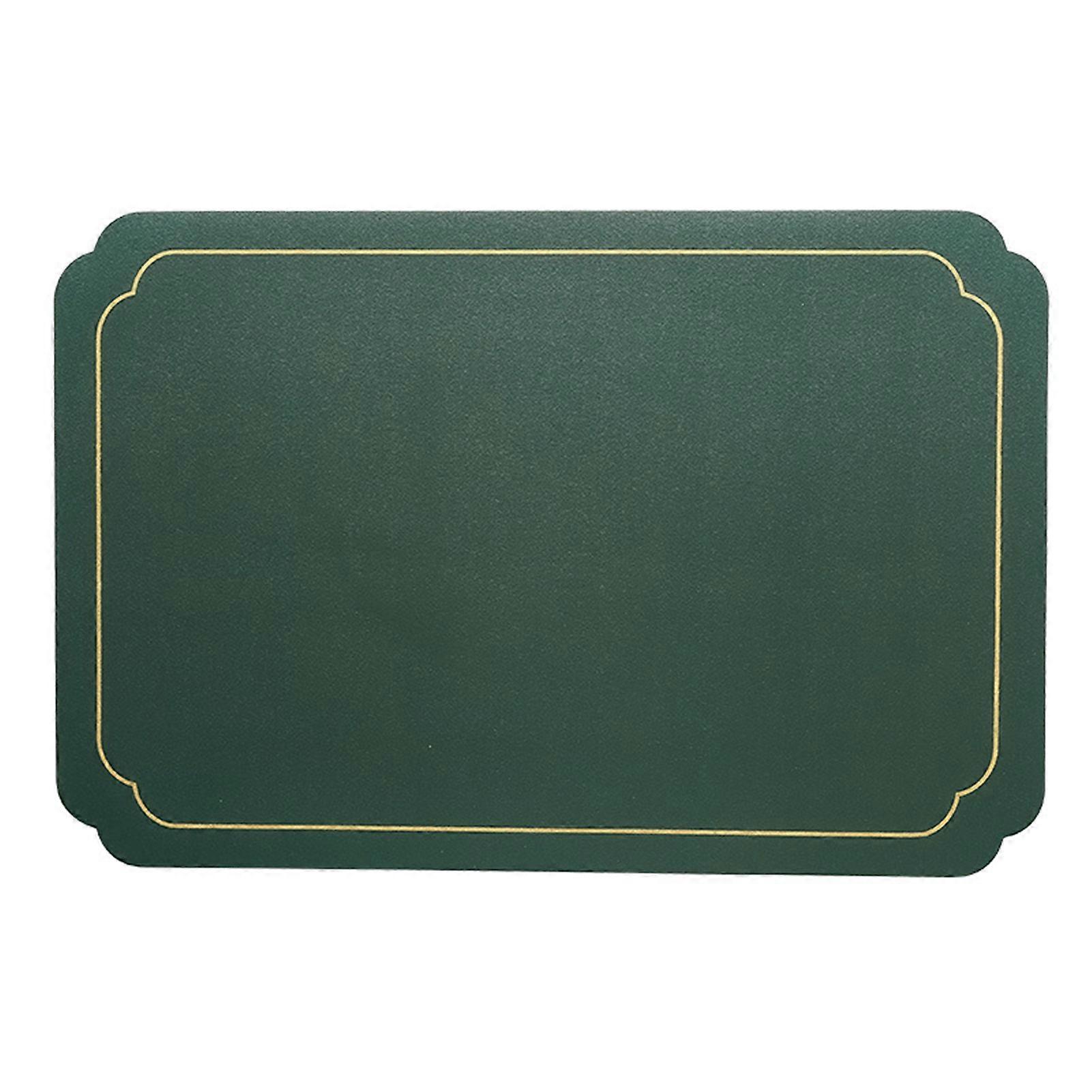 Table Placemat Waterproof Anti-scalding Durable Strong Flexibility Heat Insulated Non-Slip Easy to Clean Simple Style Exquisite Faux Leather Placemat 