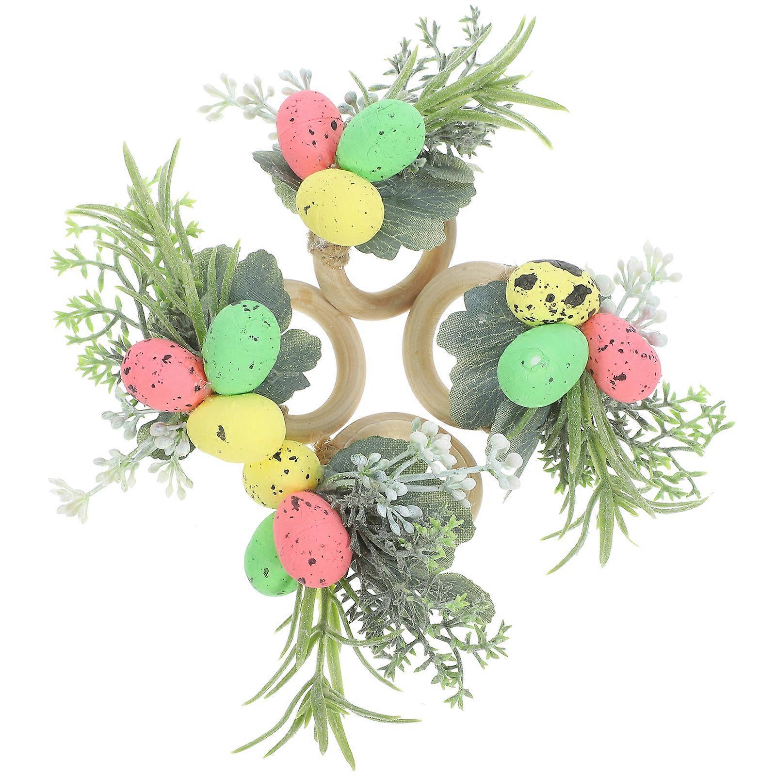 4pcs Easter Egg Napkin Ring Easter Party Napkin Buckle Holders Restaurant Napkin Ring