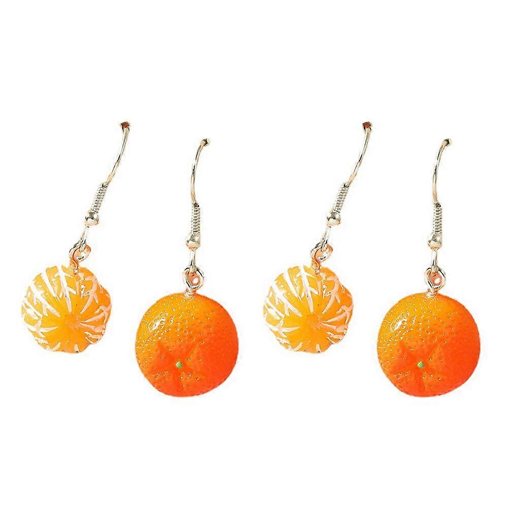 2 par mode øreringe kvinder unikke vedhæng ørering funny statement dangle drop sommerfrugt øreringe orange dingle øreringe